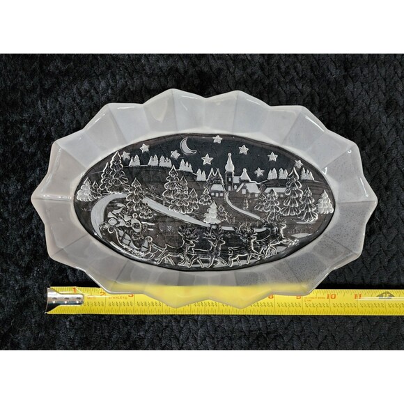Vintage Mikasa Silent Night Crystal Tray - Small - Early 2000s - Frosted Edge - Picture 9 of 10